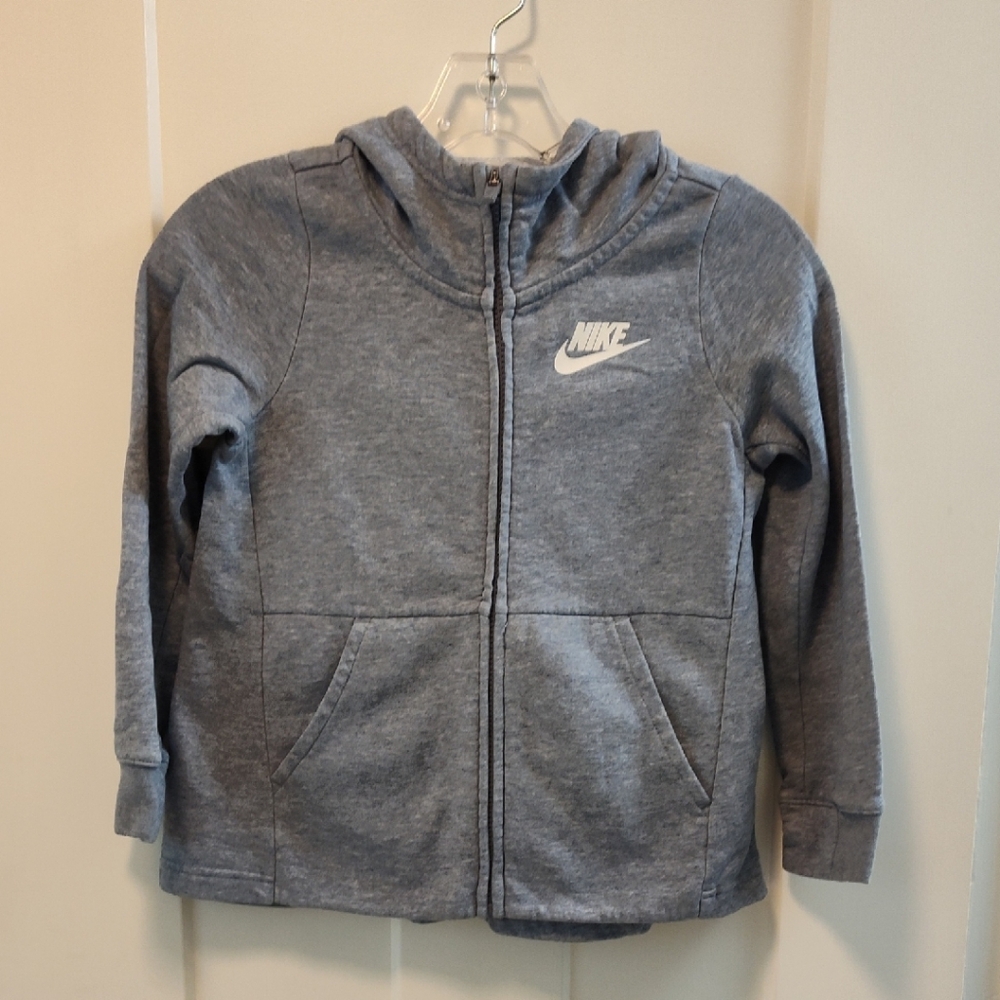 Nike Kids Blue Gray Full-Zip Hoodie Sz XS